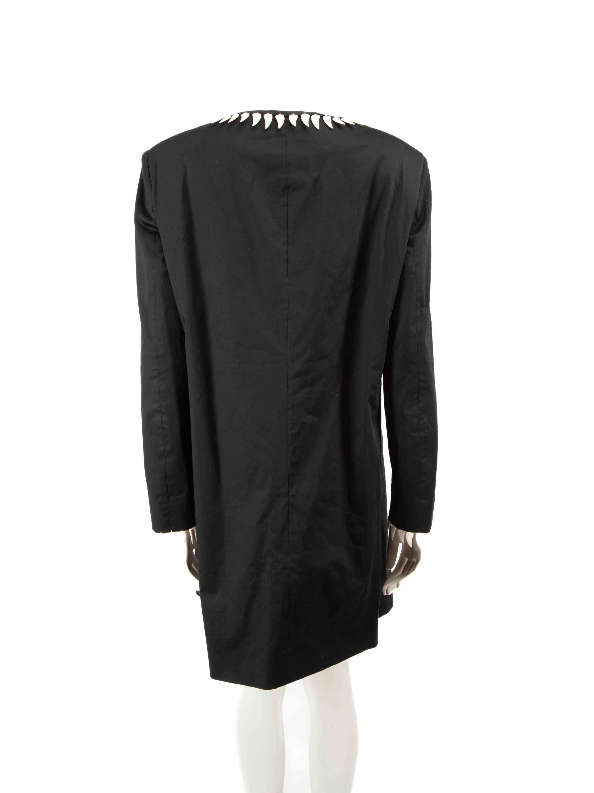 Moschino Black Faux Teeth Embellished Jacket Size XXL In Good Condition For Sale In London, GB