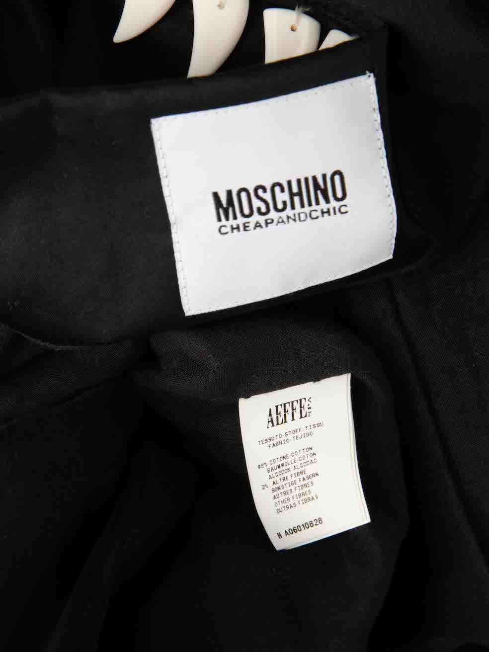 Moschino Black Faux Teeth Embellished Jacket Size XXL For Sale 1