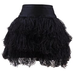 black feather skirt Moschino black feathers skirt
