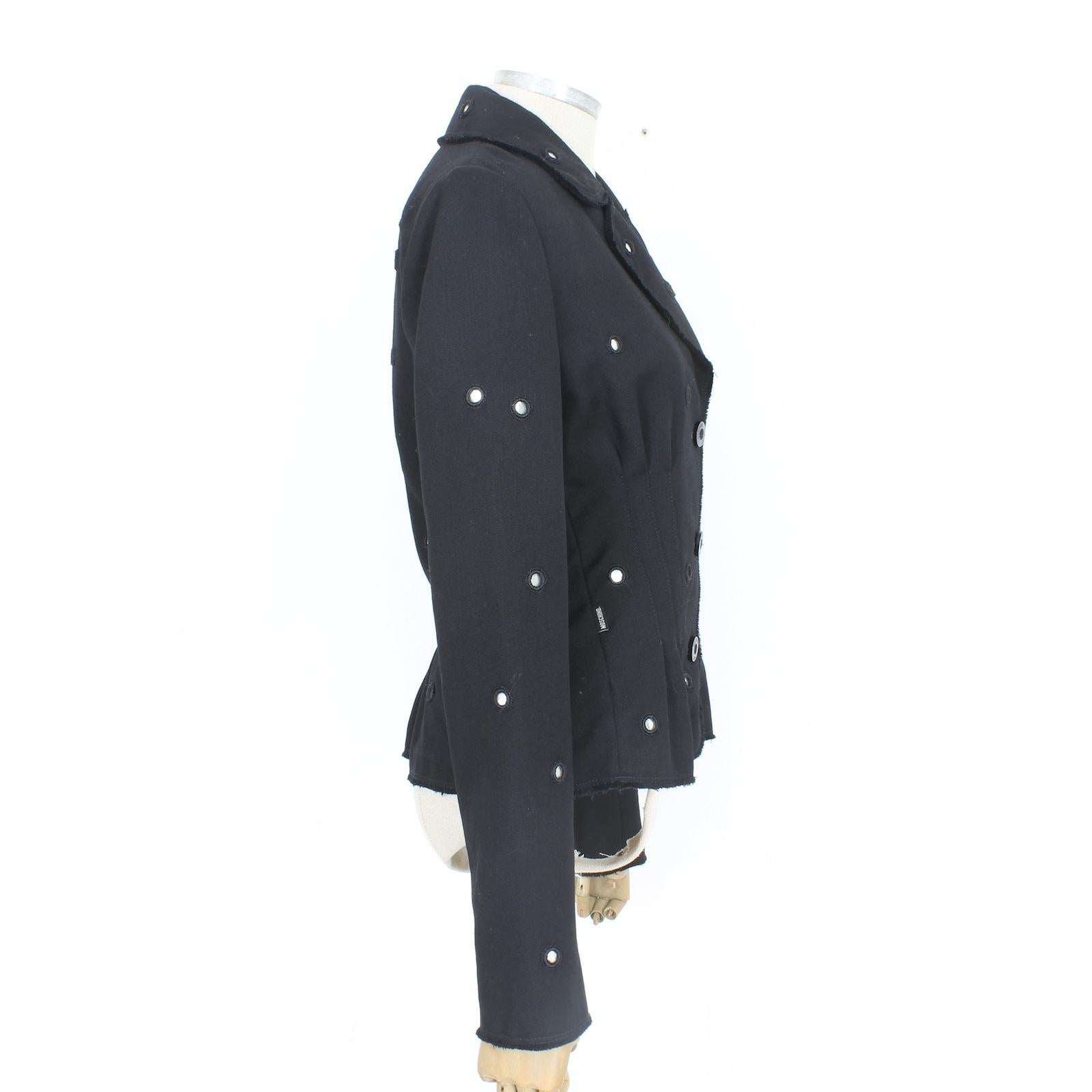Moschino Black Fitted Mirror Blazer 2000s In Excellent Condition For Sale In Brindisi, Bt