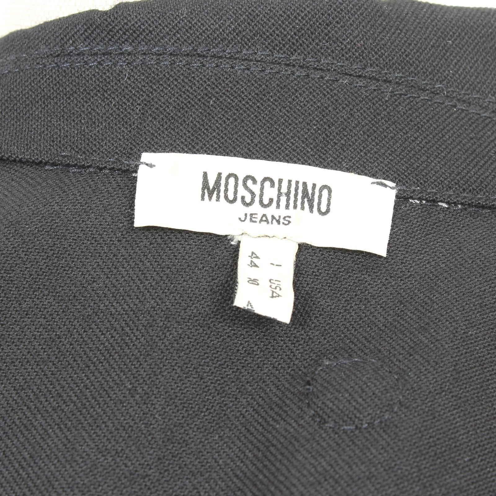 Moschino Black Fitted Mirror Blazer 2000s For Sale 5