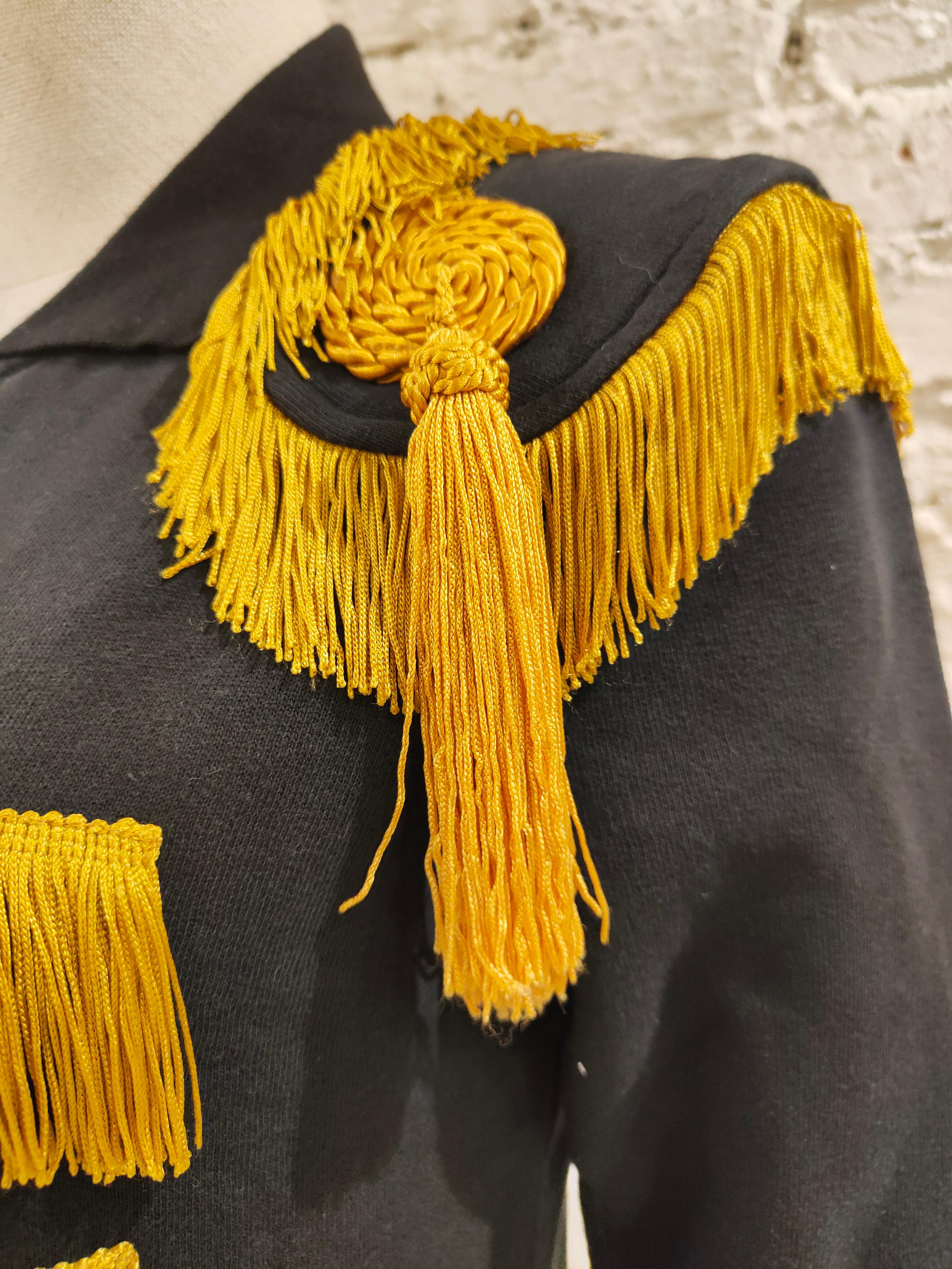 Moschino black gold fringes sweater For Sale 5