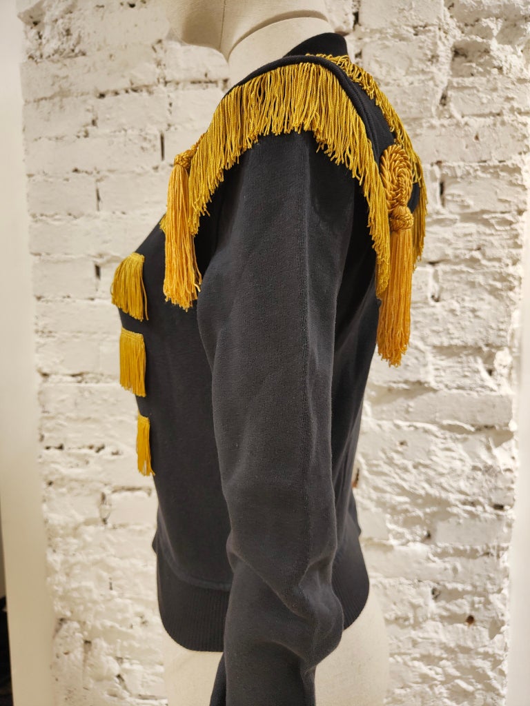 Black Moschino black gold fringes sweater  For Sale