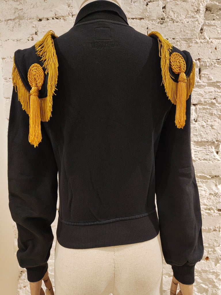Moschino black gold fringes sweater  For Sale 2