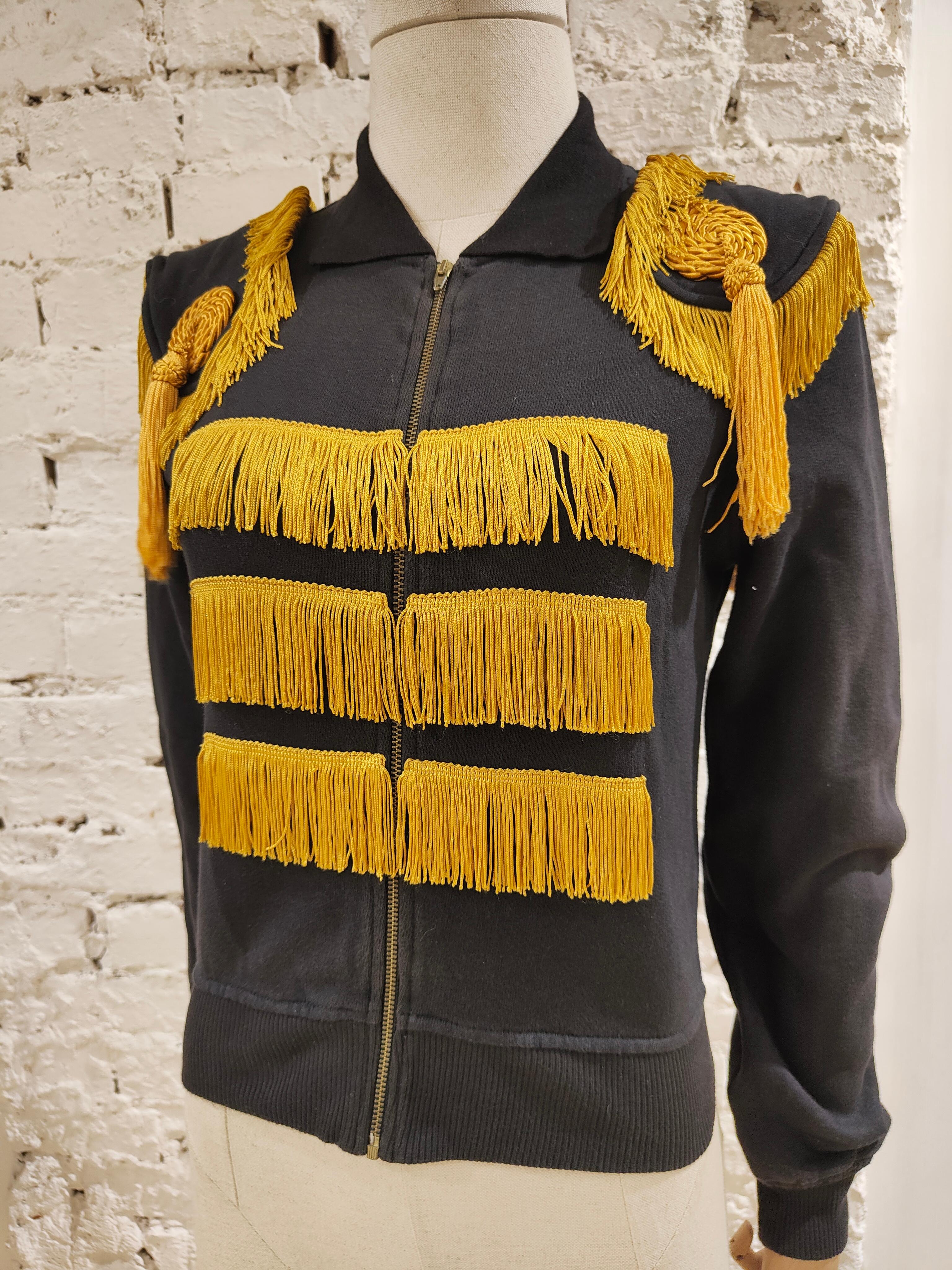 Moschino black gold fringes sweater  For Sale 2