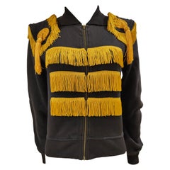 Moschino black gold fringes sweater