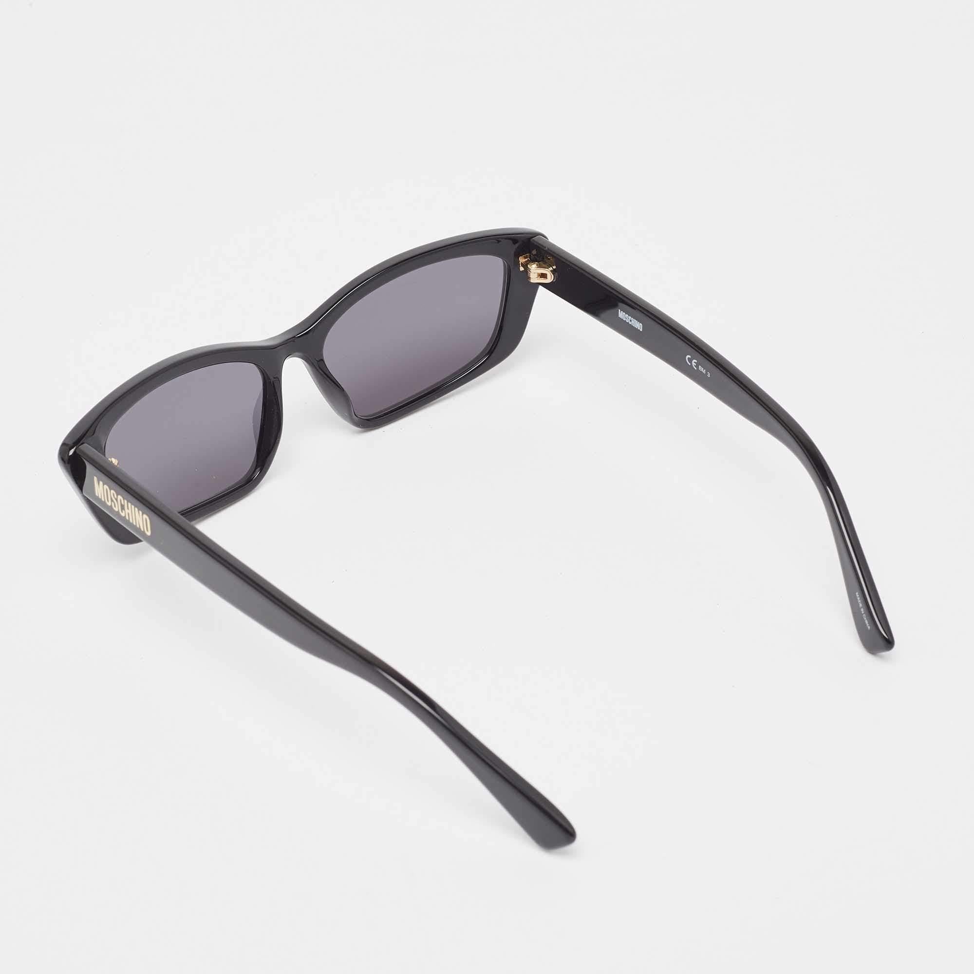 Gray Moschino Black/Gold MOS091/S Studded Cat Eye Sunglasses