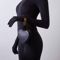 Moschino Black Heart Wristlet Mini Bag