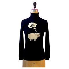 Moschino Black I Only Wear Cashmere Turtleneck Sweater