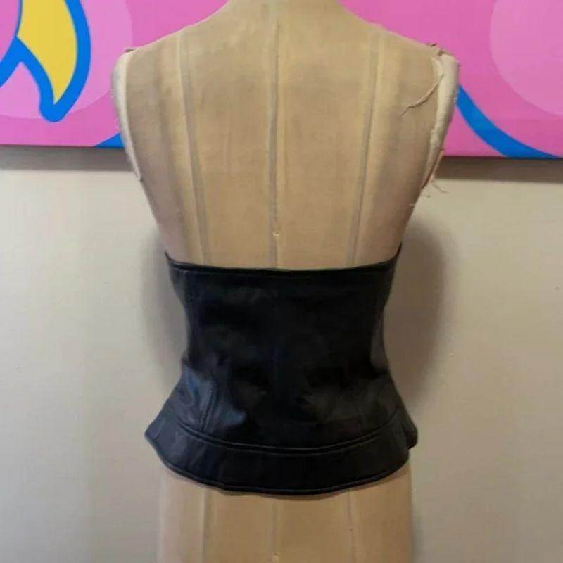Moschino Black Leather Bustier NWT In New Condition For Sale In Los Angeles, CA
