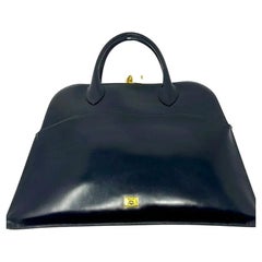 Moschino Black Leather Heart Retro Bag