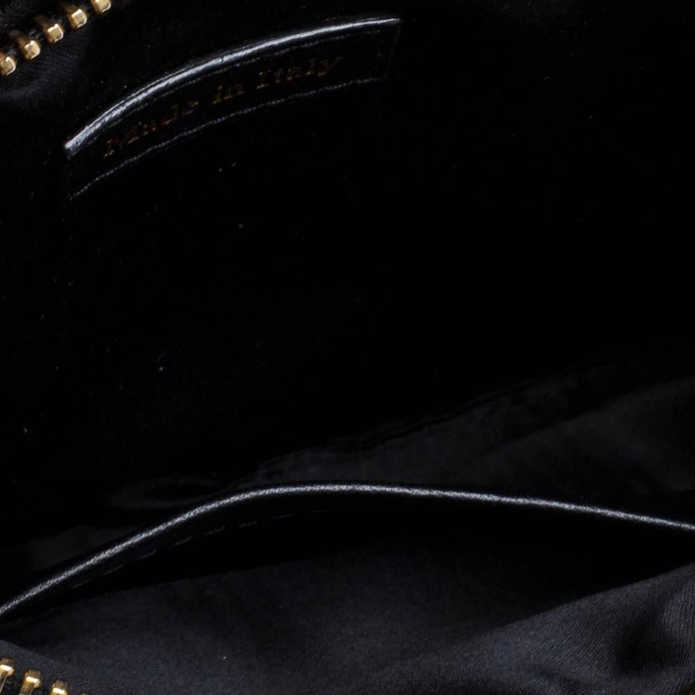 Moschino Black Leather Jacket Wristlet Clutch 2
