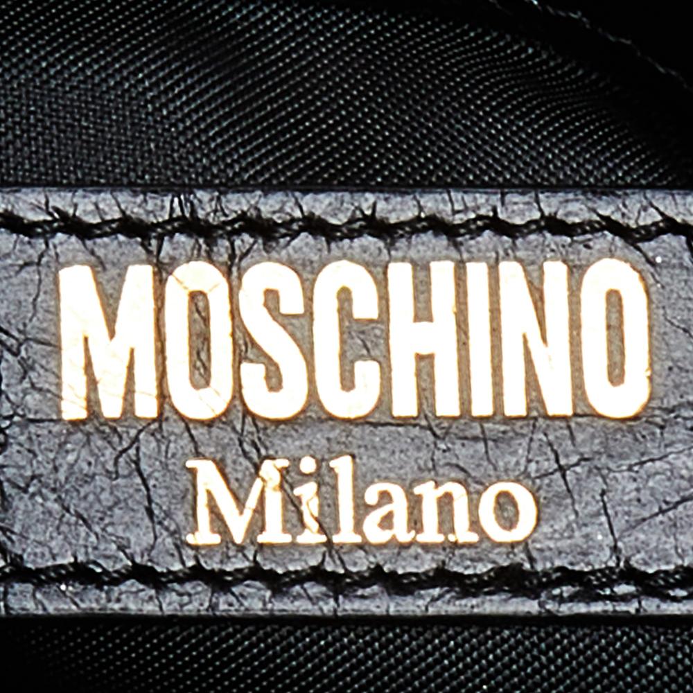 Moschino Black Leather Logo Crossbody Bag 4