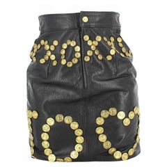 Moschino Black Leather Skirt
