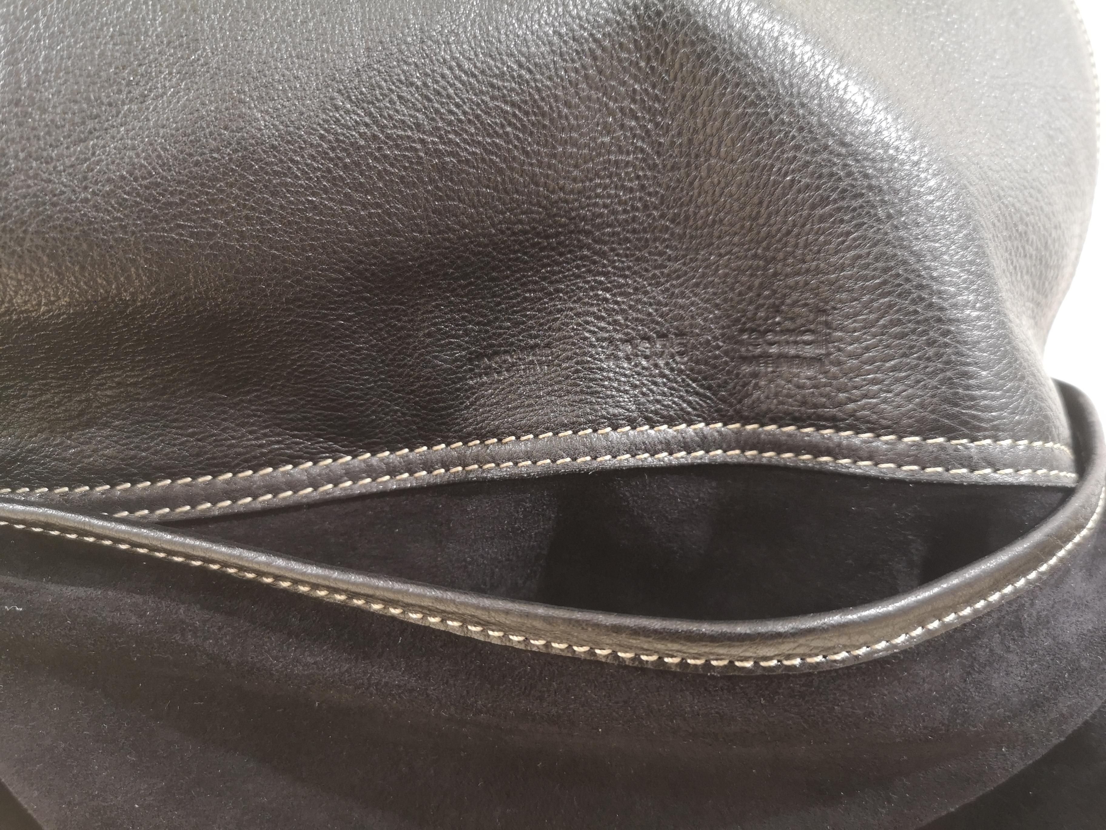 Moschino black leather suede gaucho bag For Sale 4