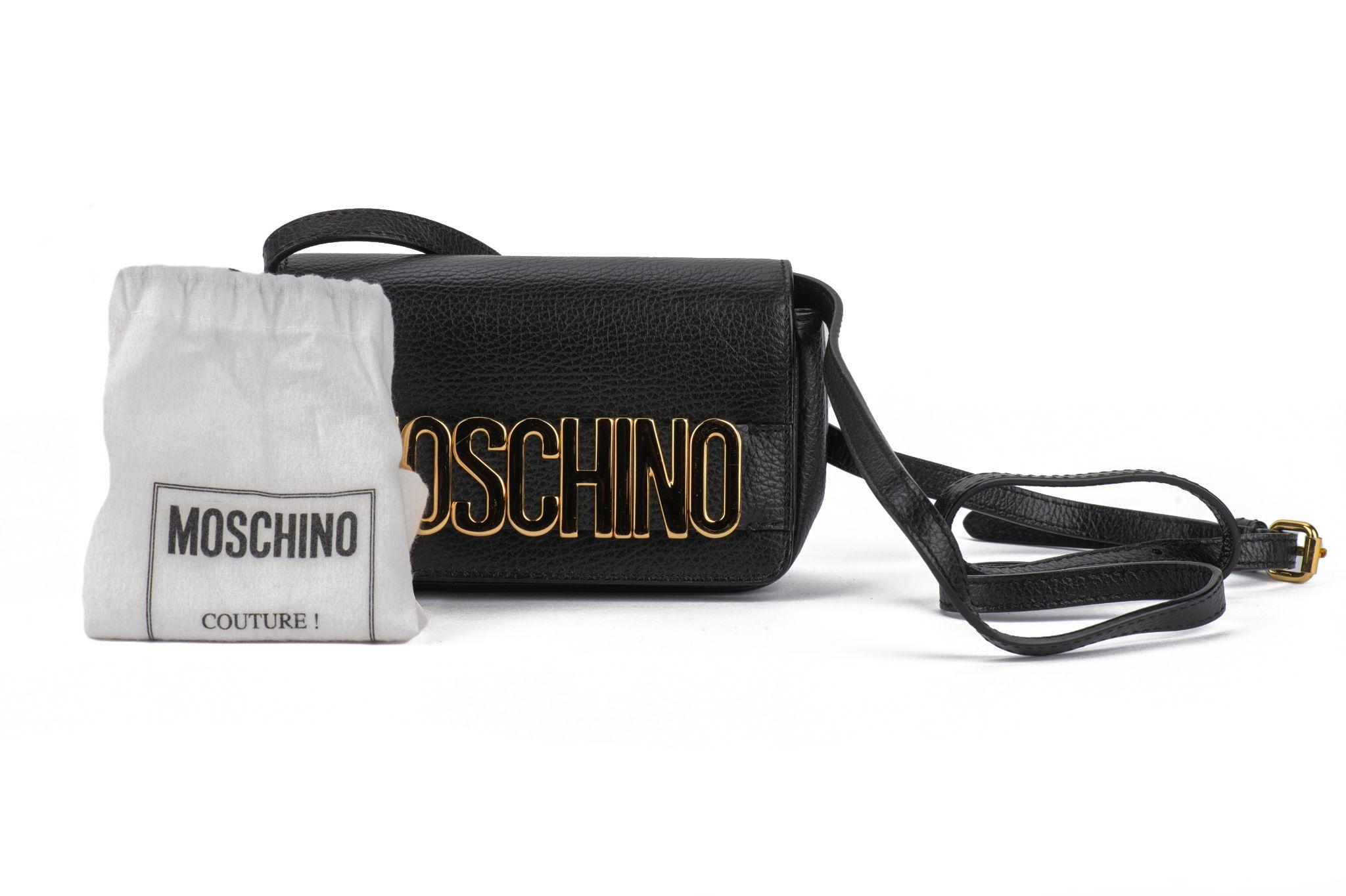 Moschino Black Lettering Cross Body Bag For Sale 9