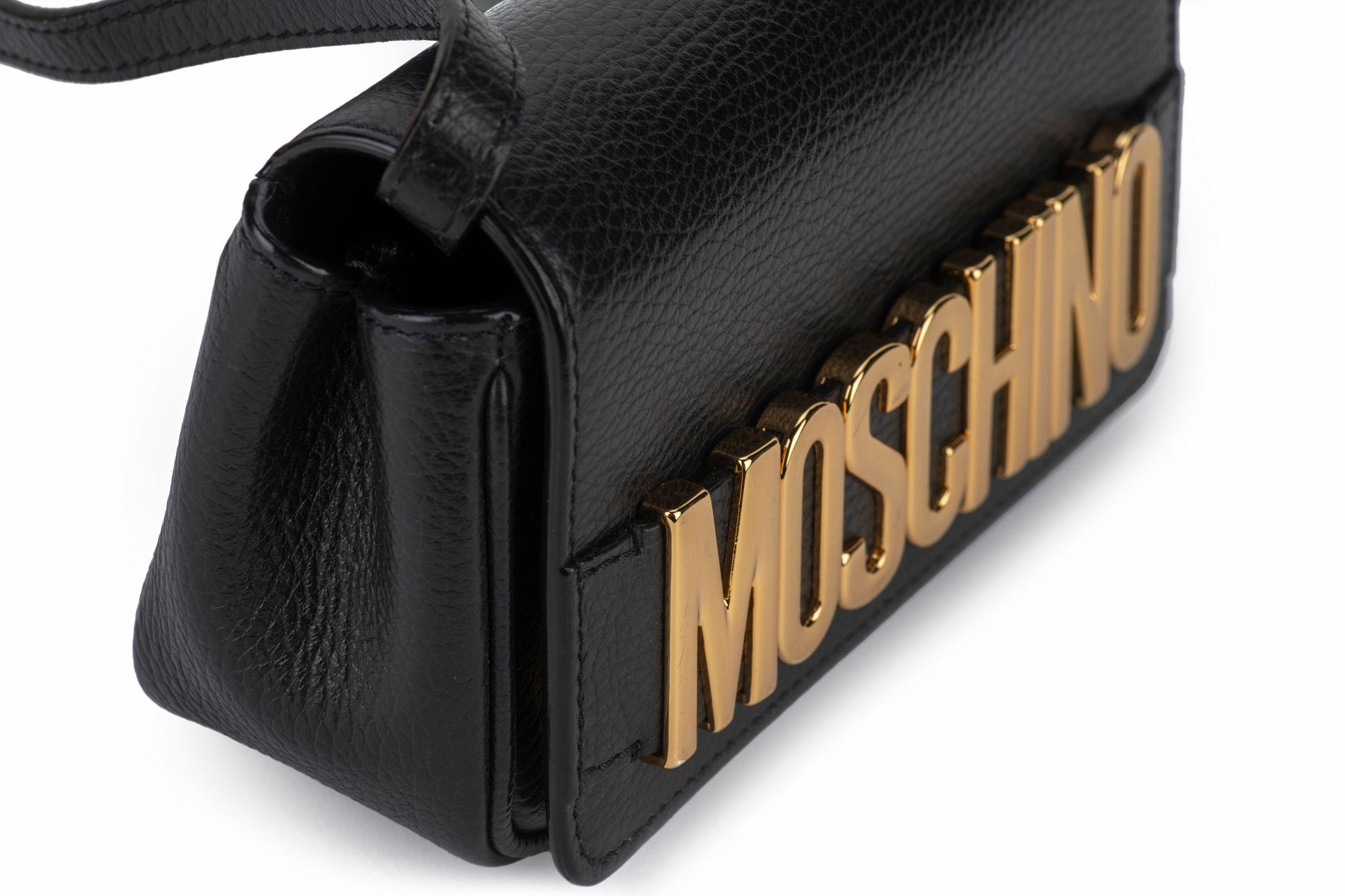 Moschino Black Lettering Cross Body Bag For Sale 1