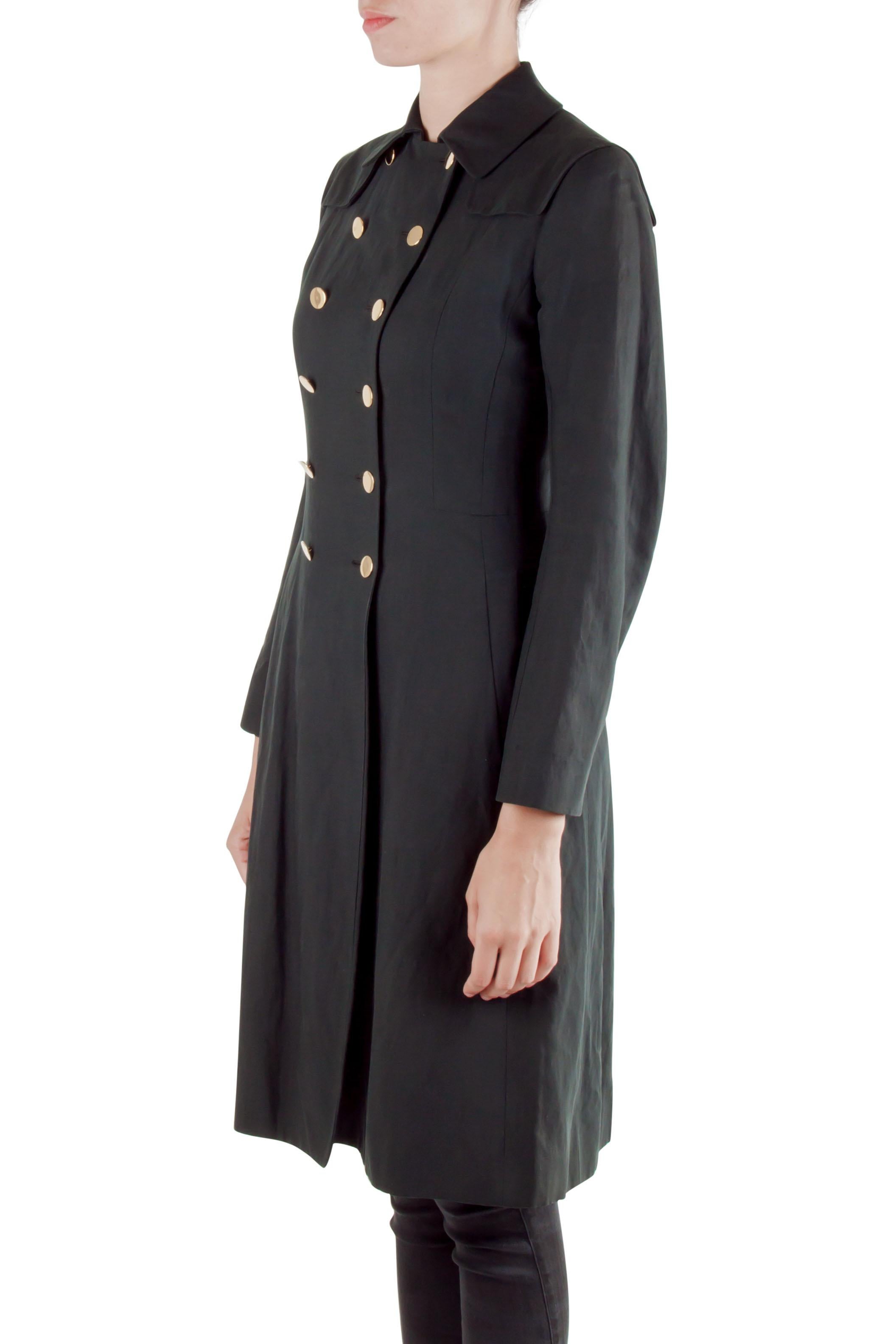 black trench coat gold buttons