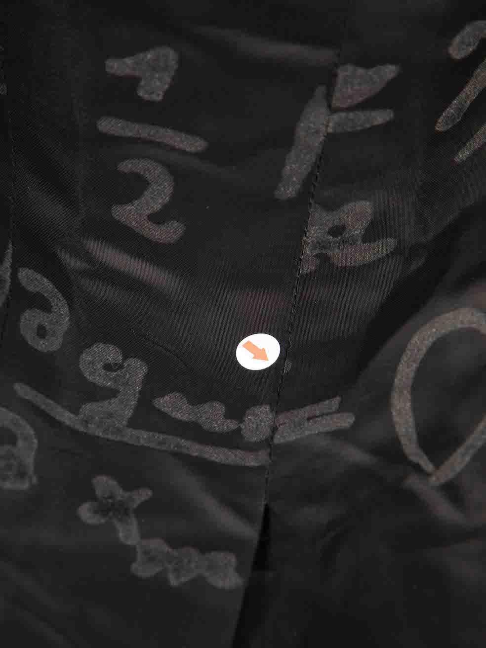 Moschino Black Logo Jacquard Blazer Jacket Size M. en vente 2