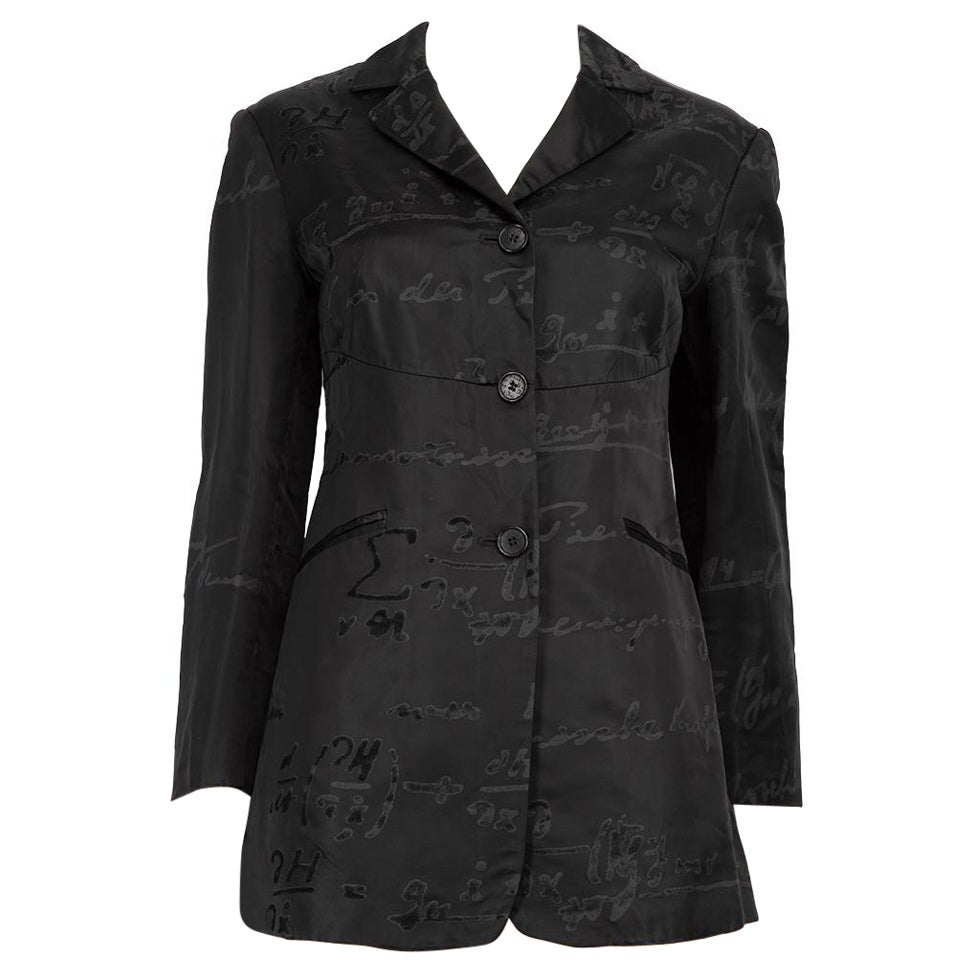 Moschino - Giacca blazer in jacquard con logo nero - taglia M. in vendita