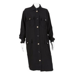 Vintage Moschino Black Midi Shirt Dress
