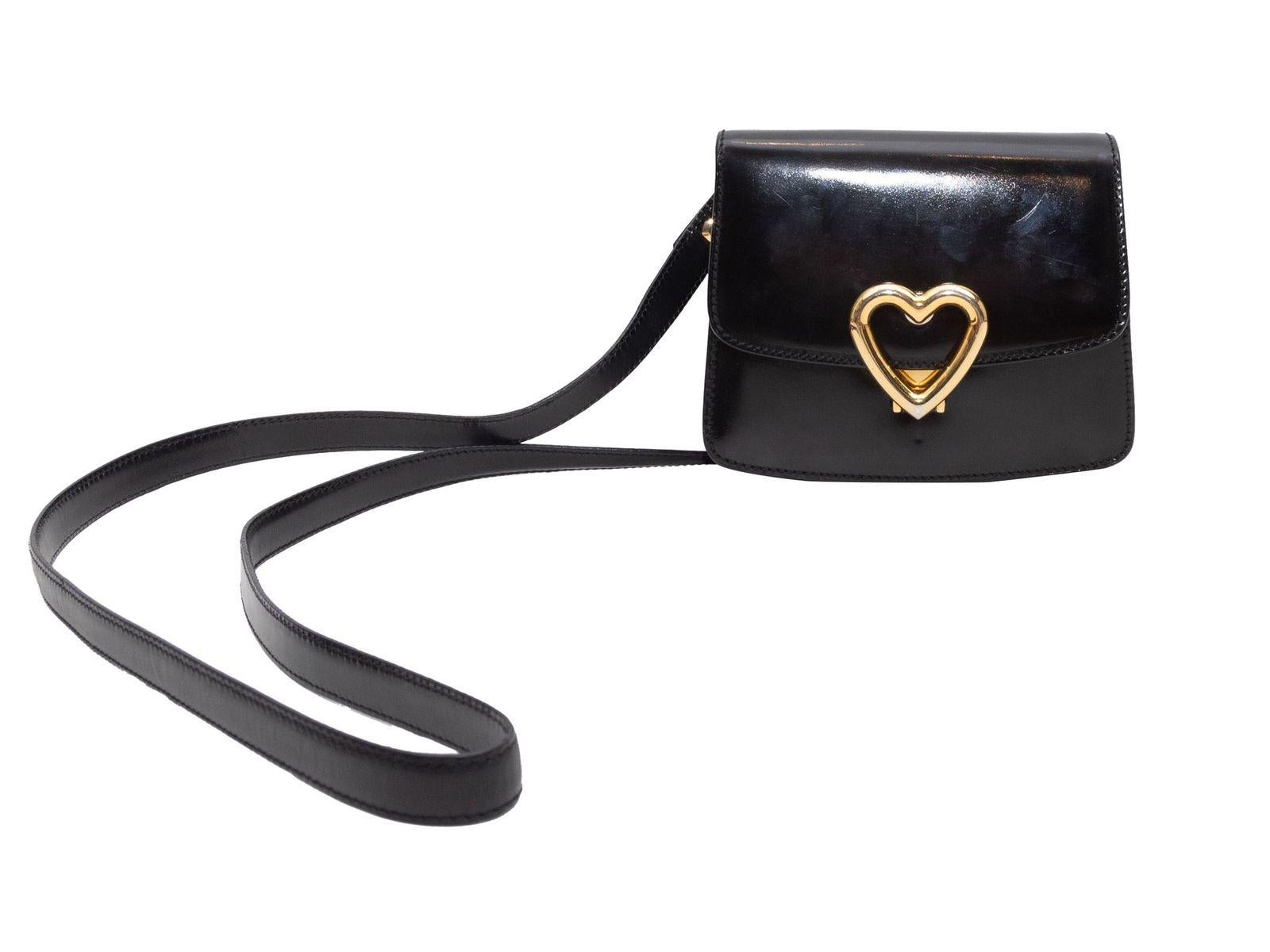 Moschino  Schwarze Mini-Lack-Crossbody-Tasche 1