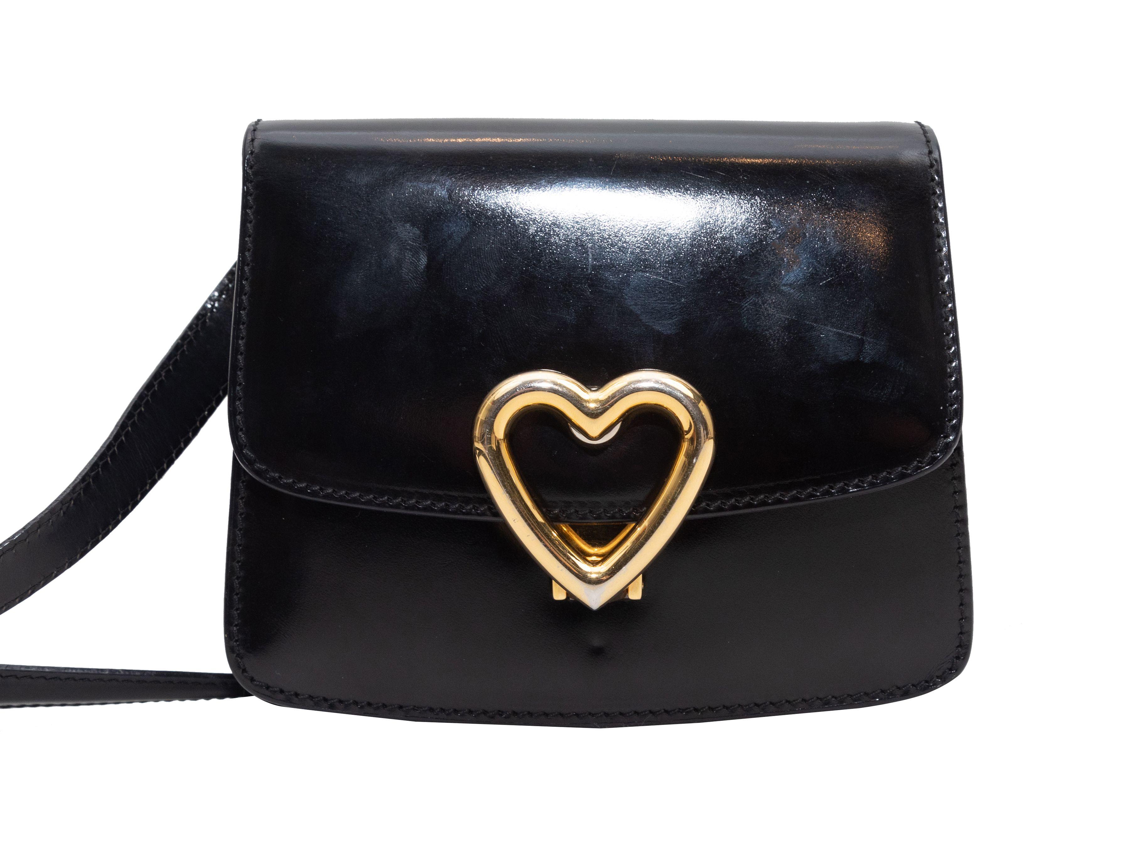 Moschino  Schwarze Mini-Lack-Crossbody-Tasche 2