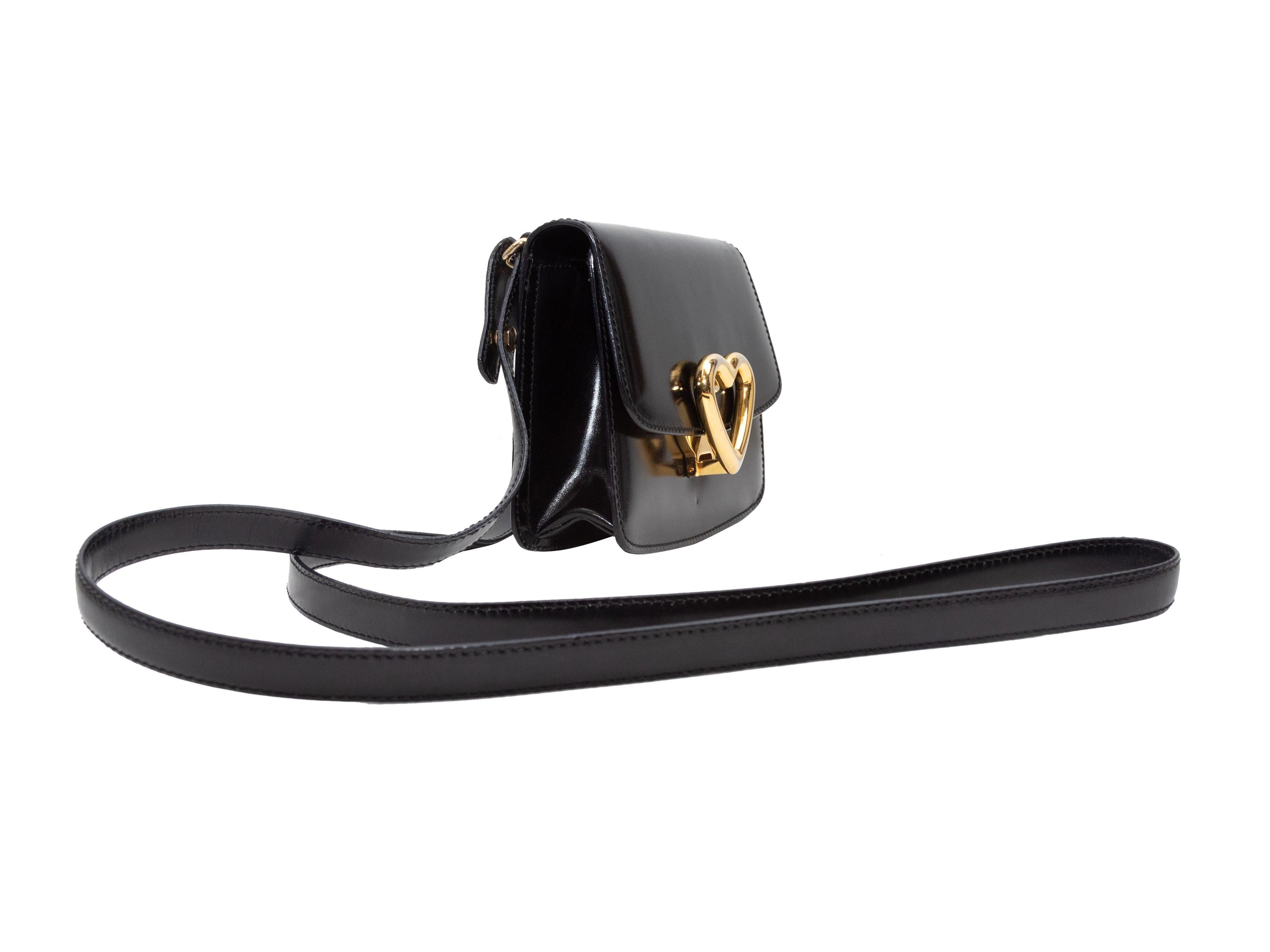 Moschino  Schwarze Mini-Lack-Crossbody-Tasche 3