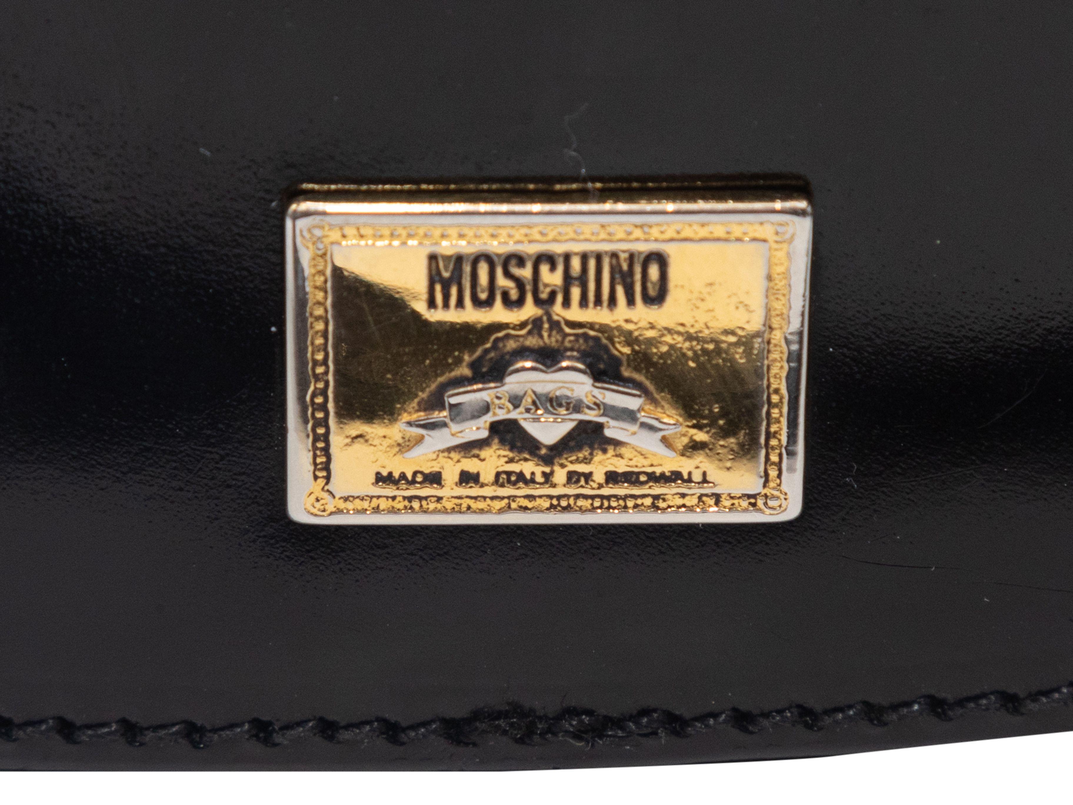 Moschino  Schwarze Mini-Lack-Crossbody-Tasche 4