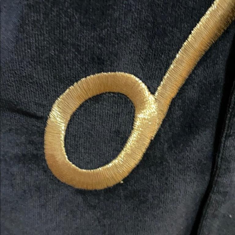 Moschino Black Navy Velvet Gold Scissors Vest 1