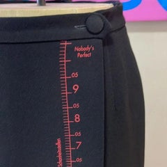 Moschino Black Nobody's Perfect Measuring Tape Wrap Skirt