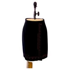 Vintage Moschino Black Nobody's Perfect Measuring Tape Wrap Skirt