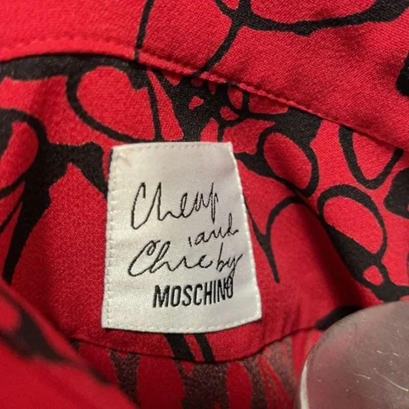 Women's Moschino Black Red Long Sleeve Blouse For Sale