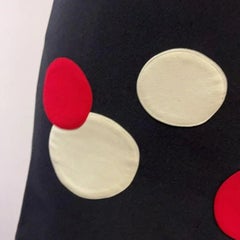 Moschino Black Red White Polka Dot Mini Skirt the Nanny, Size 6