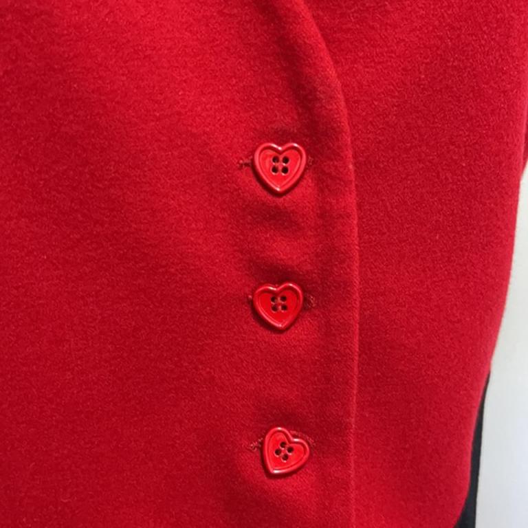 Chaleco Moschino Negro Rojo Lana Mickey Mouse en venta 1