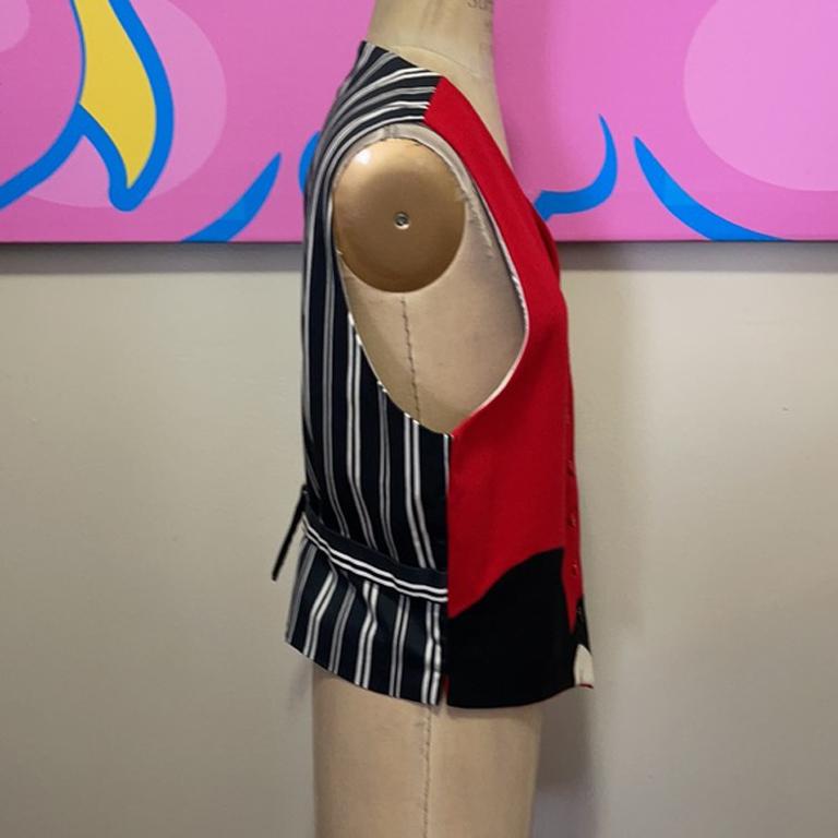 Chaleco Moschino Negro Rojo Lana Mickey Mouse en venta 2