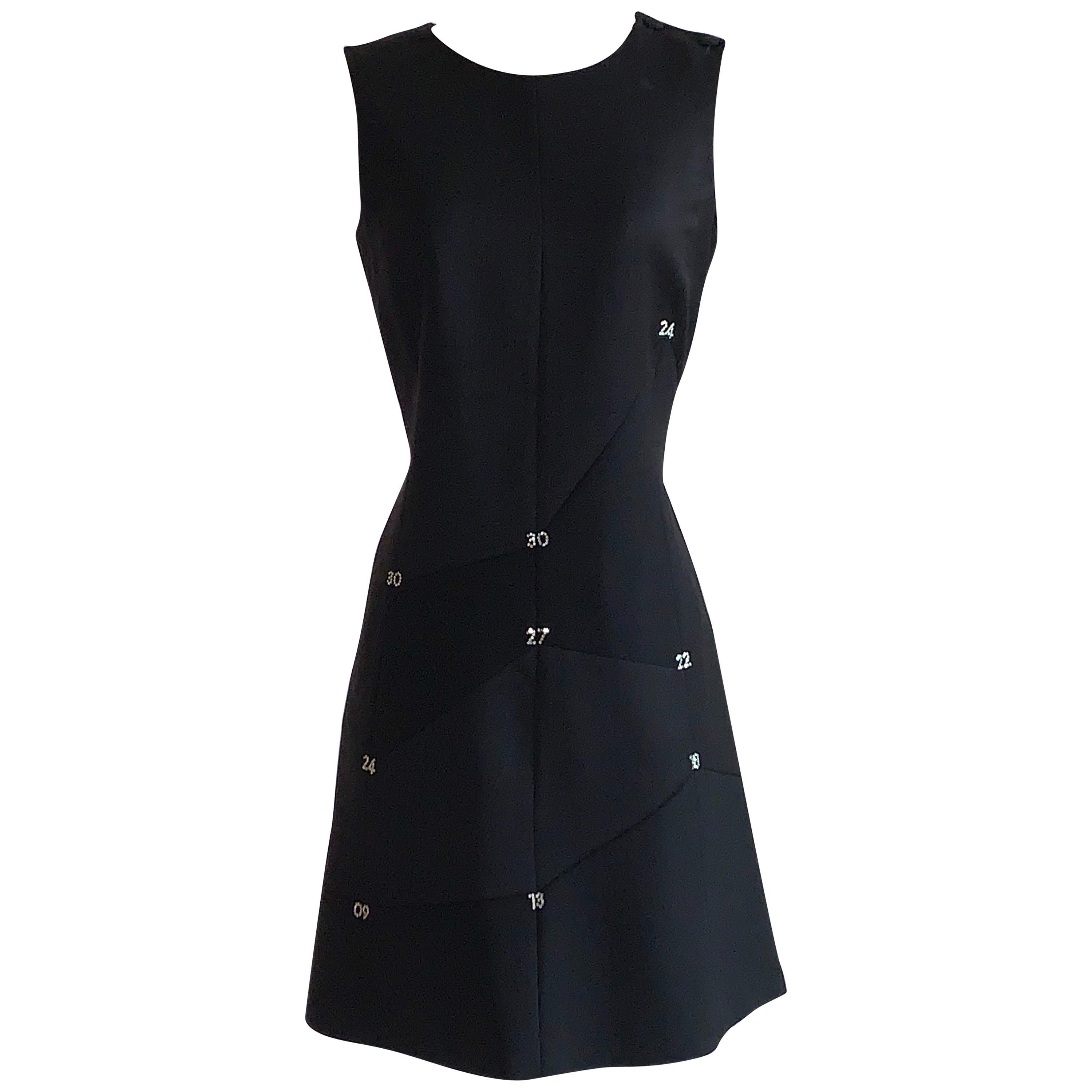 Moschino Black Rhinestone Numbers Dress Connect The Dots Coordinates Numerology
