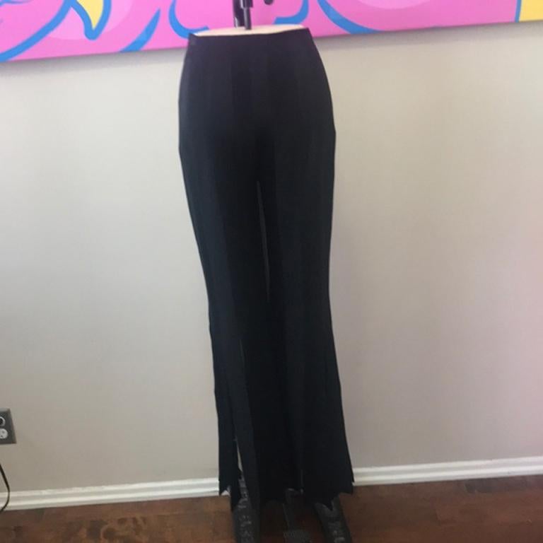 Moschino Black Satin Tuxedo Pants For Sale 3