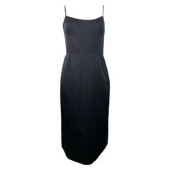Moschino Black Silk and Wool Sleeveless Evening Dress Size 8