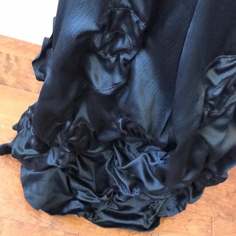 Moschino Black Silk Satin High Low Dress For Sale 1