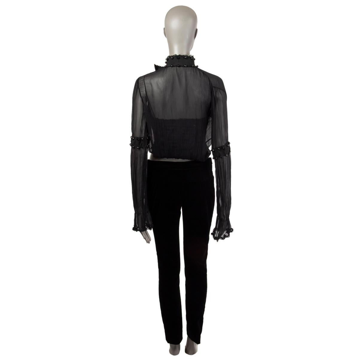 Women's MOSCHINO black silk SHEER LAYERED CORSET Top Shirt 38 XS