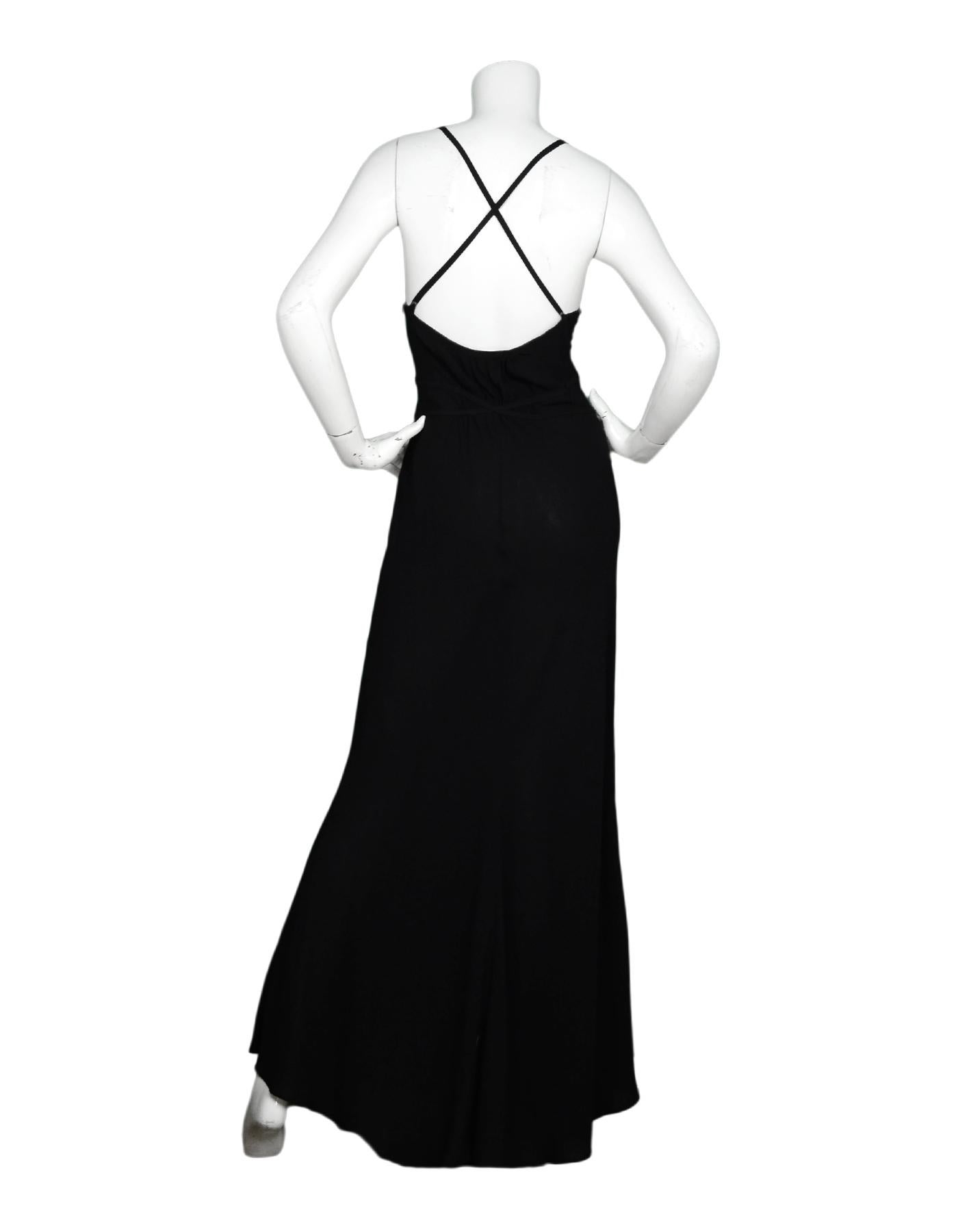 Moschino Black Silk Spaghetti Strap Gown Sz 8 NWT In New Condition In New York, NY