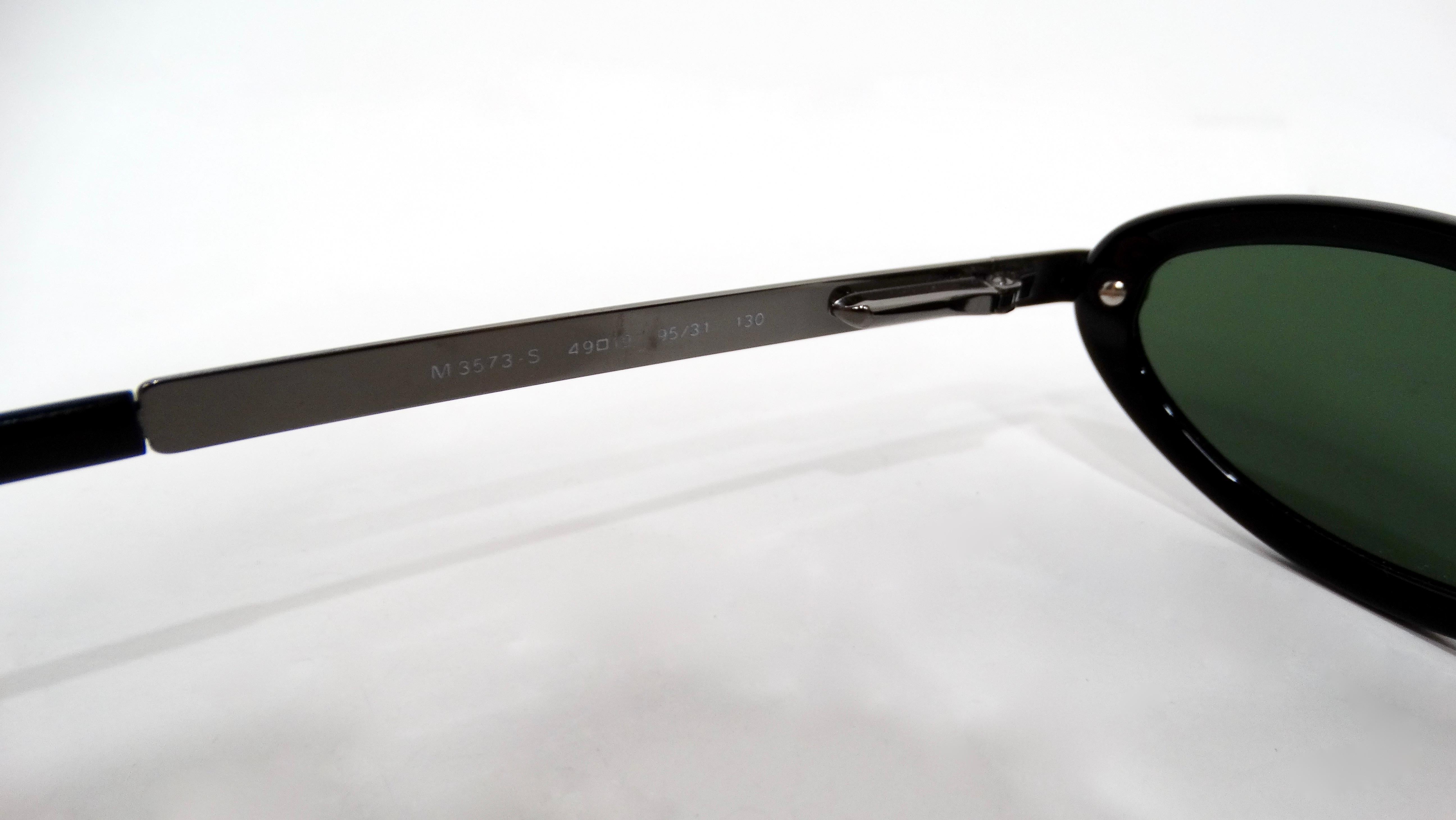 Moschino Black Sleek Oval Sunglasses circa 1990s en vente 1