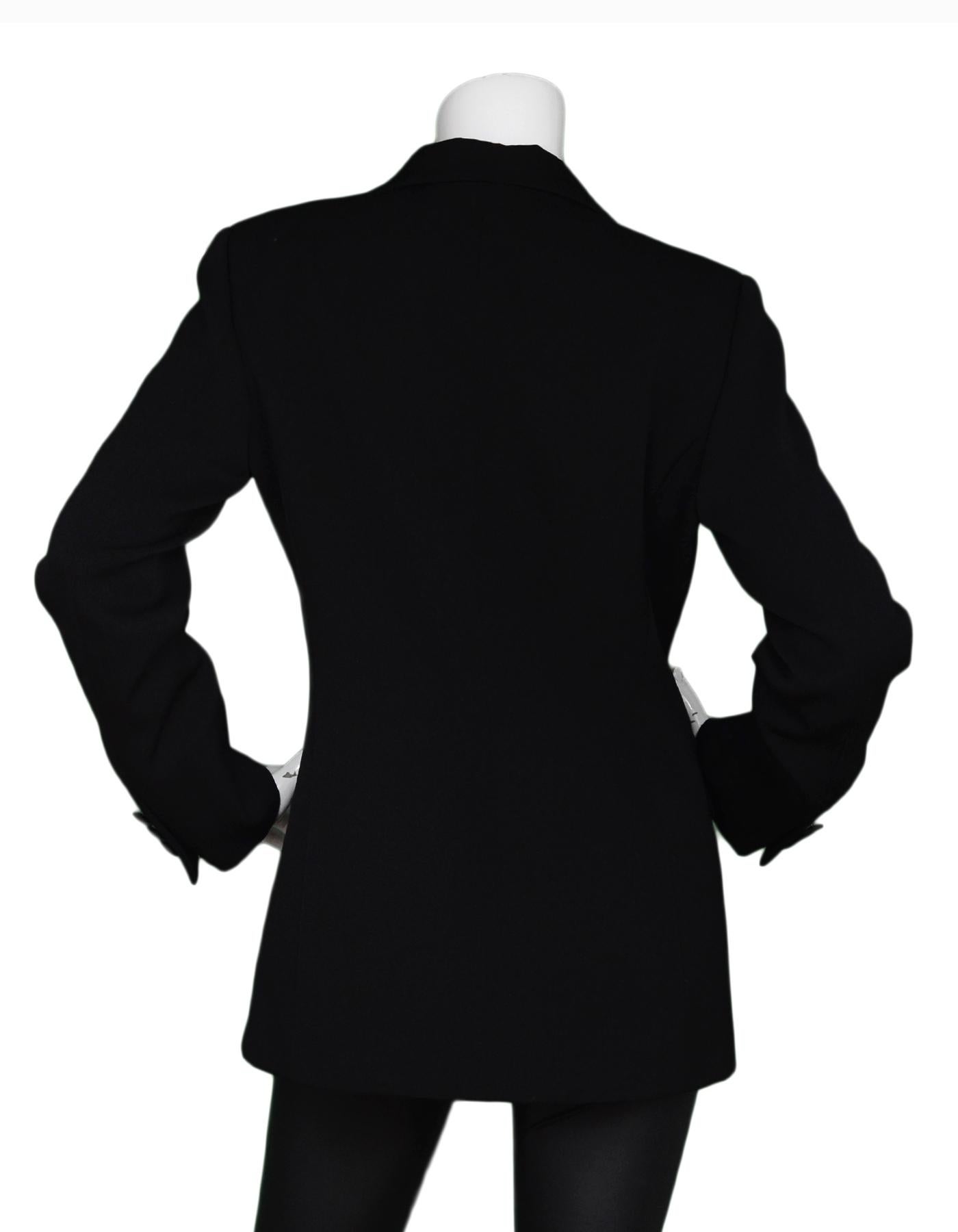 Moschino Black Tuxedo Blazer/Jacket W/ Satin Lapels Sz 10 In Excellent Condition In New York, NY