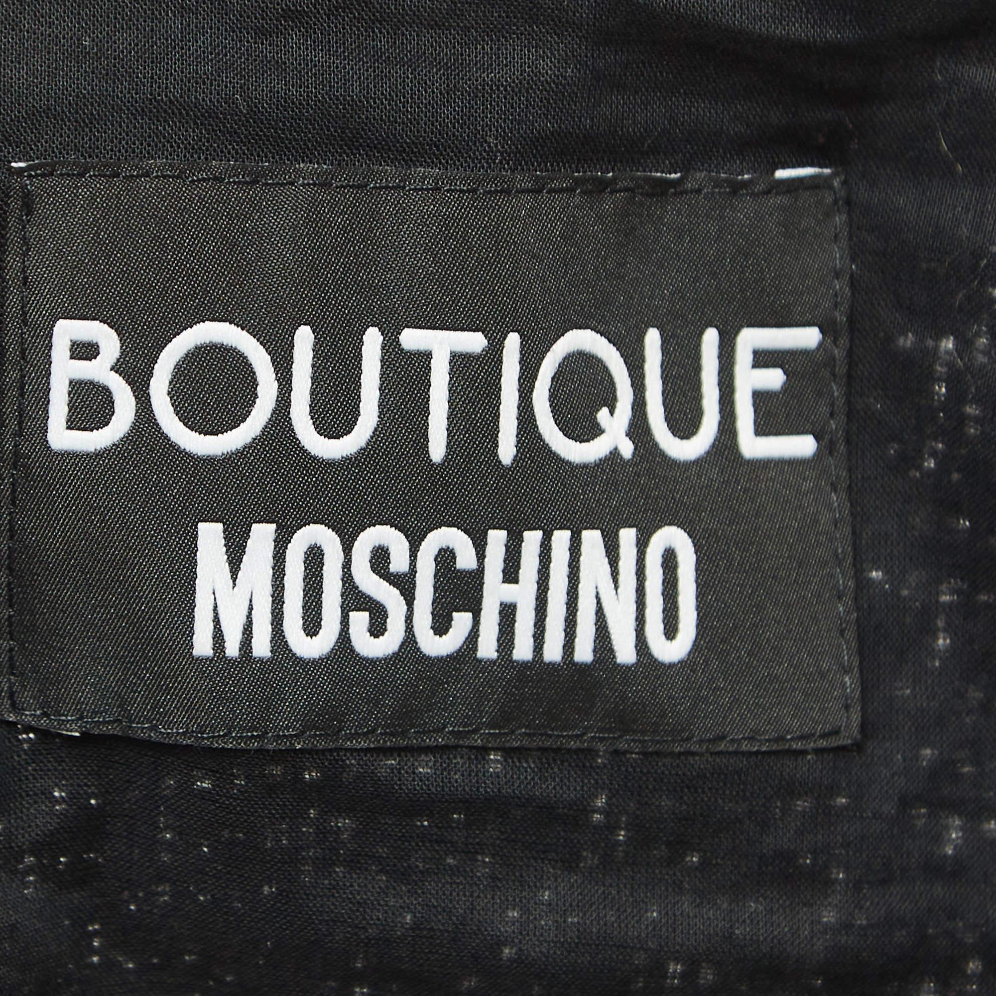Moschino Black Tweed Embellished Single Breasted Blazer S In Excellent Condition In Dubai, Al Qouz 2