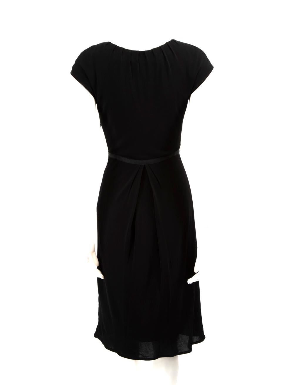 Moschino Black V Neckline Knee Length Dress Size S In Good Condition For Sale In London, GB