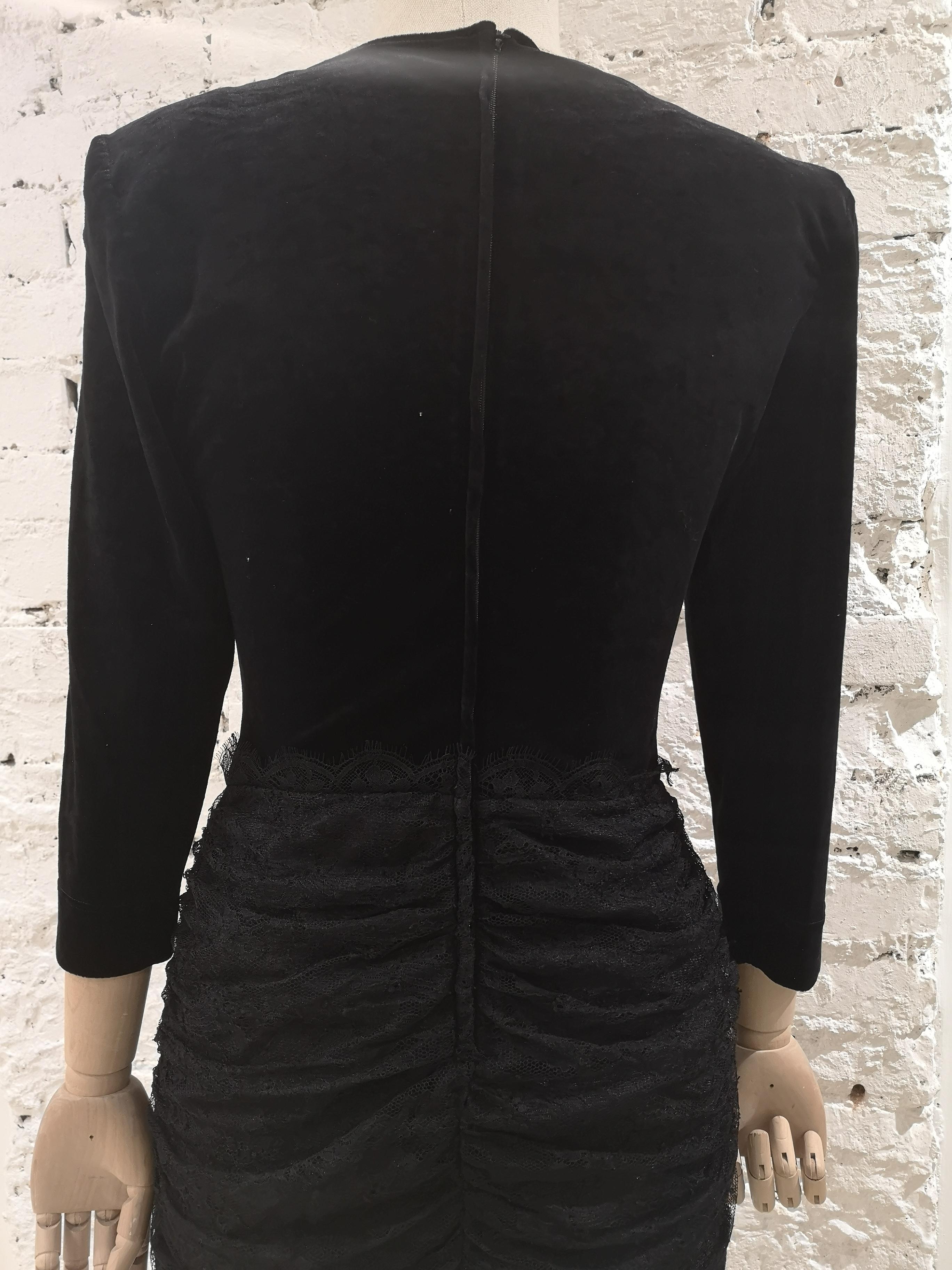 Moschino black velvet dress For Sale 3