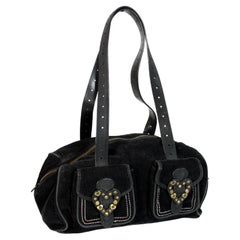 Moschino Black Velvet Shoulder Bag