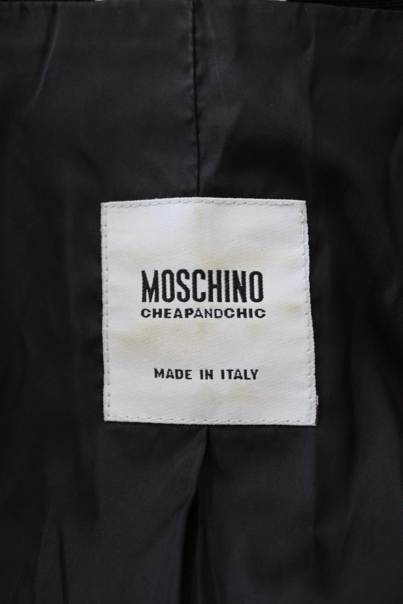 Moschino Black White Cotton Polka Dot  Flared Jacket 2000s 2