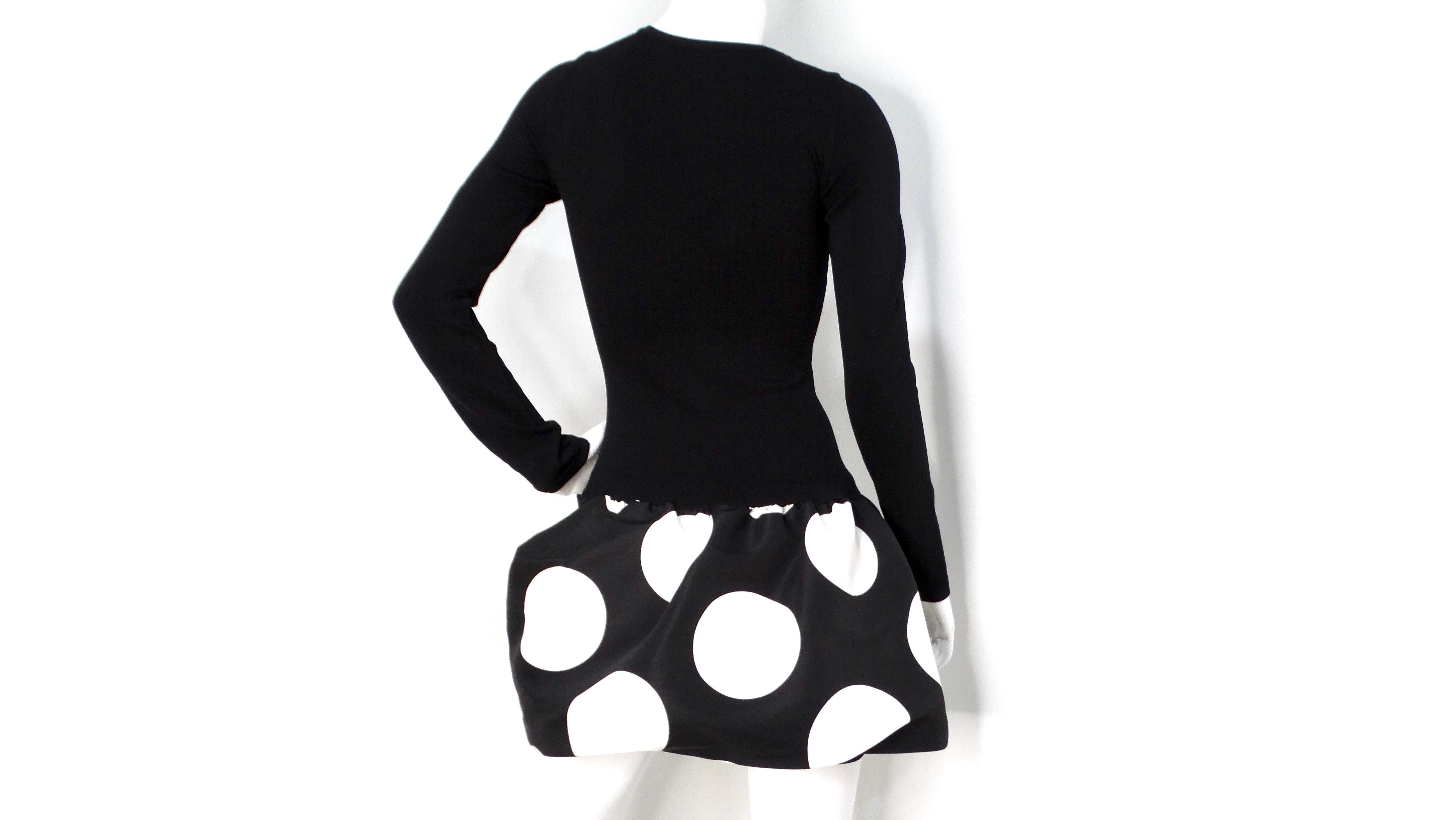 Moschino Black & White Polka Dot Bubble Skirt Long-sleeve dress 1
